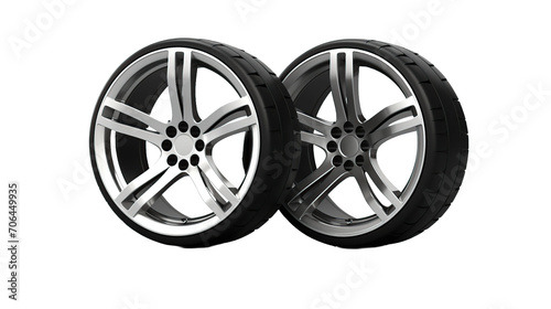 new car tires on transparent background