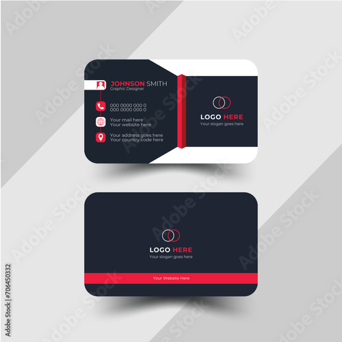 Business card design template, Double-sided creative business card template. Vector illustration, Modern Business Card, horizontal simple clean template vector design, Creative and Clean Business Card