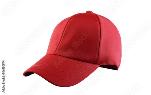 Red Baseball Cap Style on Transparent Background