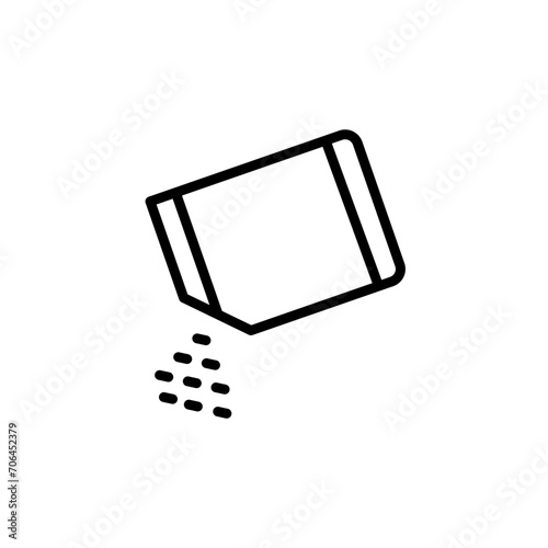 Packet soluble powder vector line icon illustration.