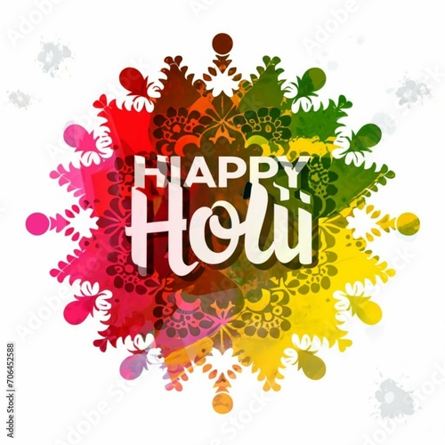 Vector Illustration of Holi Festival with colorful calligraphy. Indian Festival Of Holi.