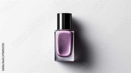Purple nail polish bottle mockup on white background