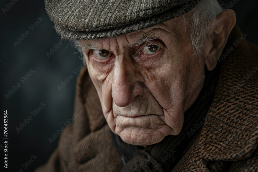 Portrayal Of Elderly Gentleman Displaying Disapproval Portrayal Of Elderly Gentleman Displaying Disapproval