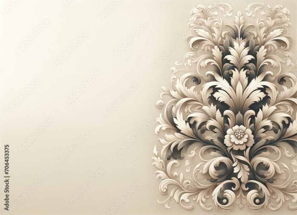Elegant Floral Wallpaper Design, Classic Home Decor Concept