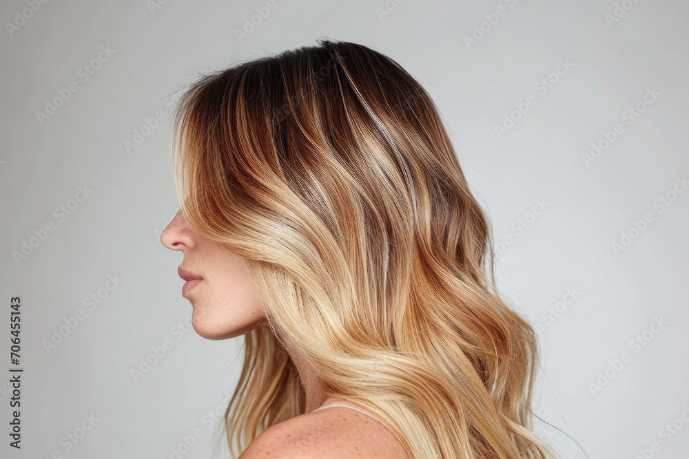 Stunning Balayage Hair Presentation On A Clean White Background Stunning Balayage Hair Presentation On A Clean White Background