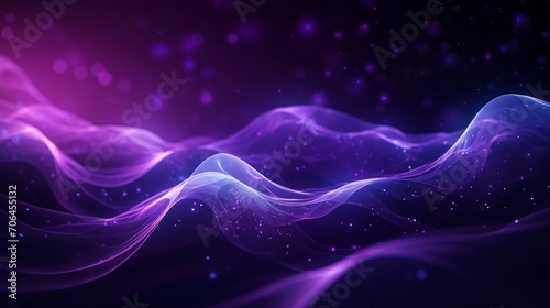 Abstract flowing neon wave purple background. Neural network AI generated art