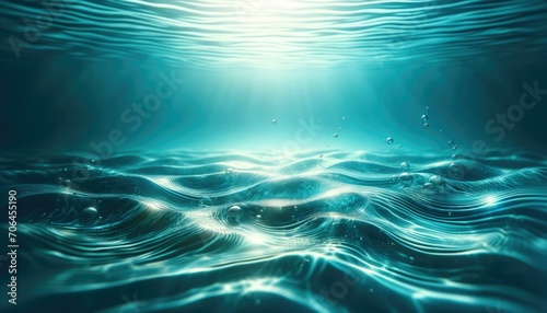 Tranquil Underwater Scene with Sunlight Rays, Serenity Concept