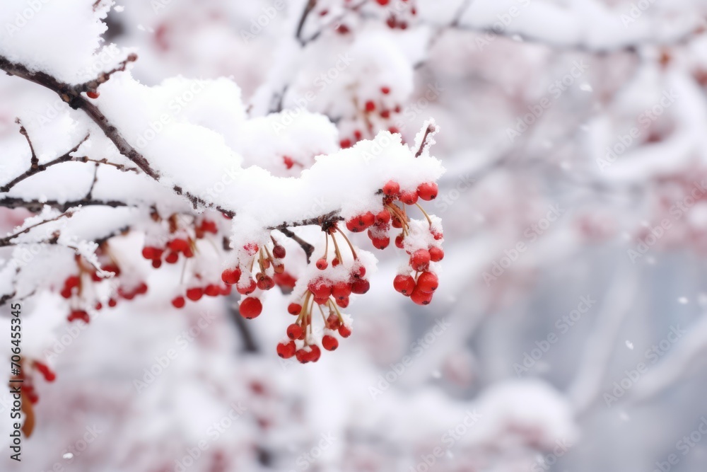 Beautiful tree branches covered with snow on winter day Beautiful tree branches covered with snow on winter day
