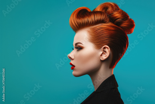 Woman With Pompadour Hair Showcasing Unique Style
