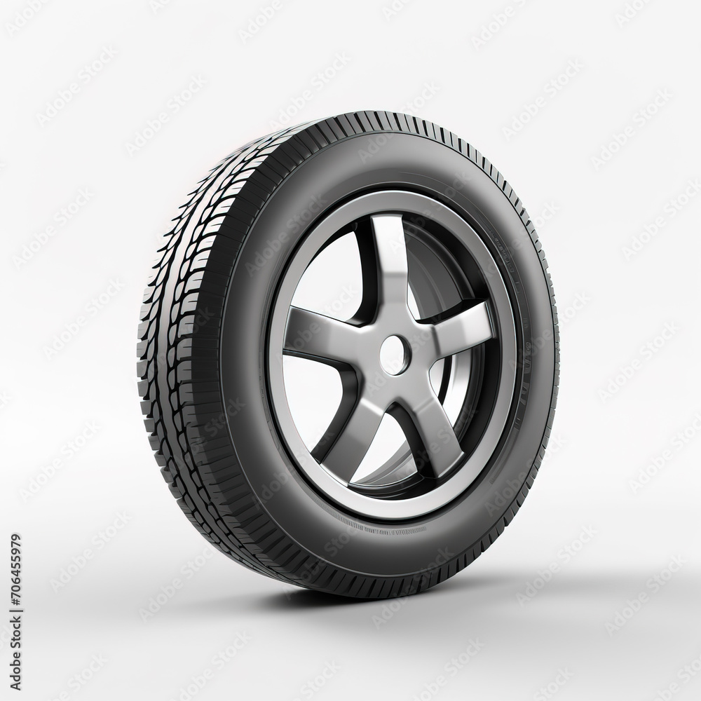 Fototapeta premium Car tires isolated background,created with Generative AI tecnology.
