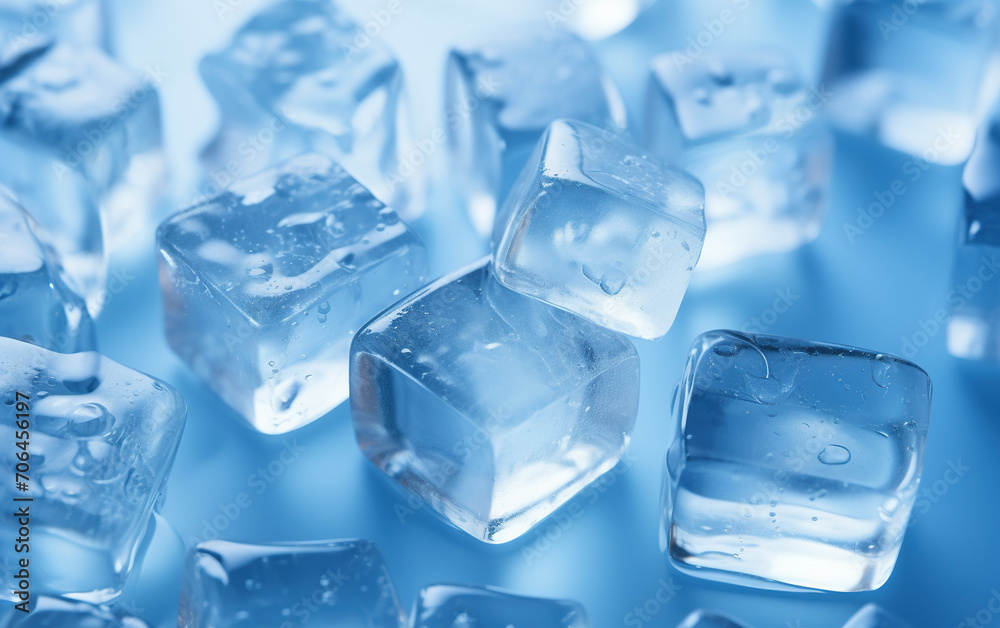 blue ice cubes background,created with Generative AI tecnology. blue ice cubes background,created with Generative AI tecnology.