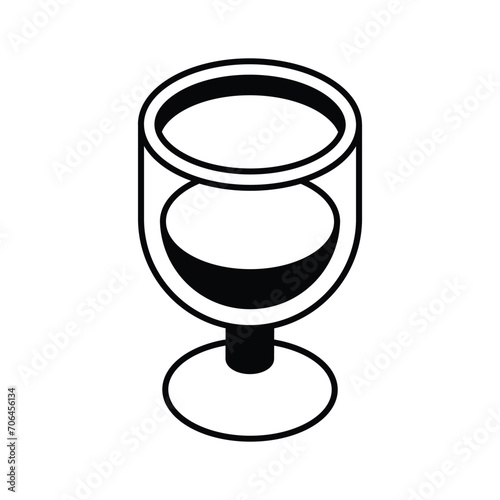 Have a look at this amazing icon of drink glass, wine glass vector design in isometric style