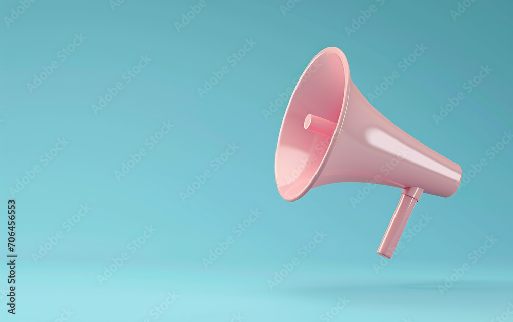3d megaphone with copy space for text.