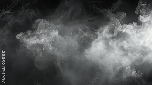 Cloud of smoke, Abstract smoke moves on a black background, Abstract texture, Abstract art, White smoke on a black background photo