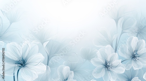 abstract floral background with white petals and place for your text photo