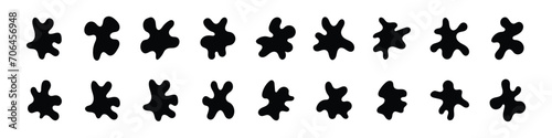Collection of amoeba abstract form. Organic amoeba blob abstract elements graphic flat style. Vector illustration	
