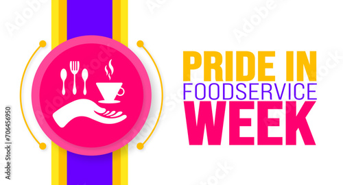 February is Pride in foodservice week background template. Holiday concept. background, banner, placard, card, and poster design template with text inscription and standard color. vector illustration.