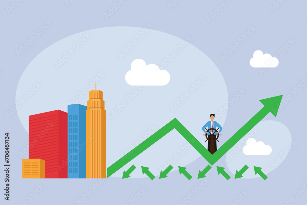 Business Leadership. career direction 2d flat vector illustration Business Leadership. career direction 2d flat vector illustration