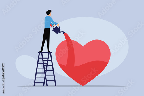 Work passion, motivation to success 2d flat vector illustration