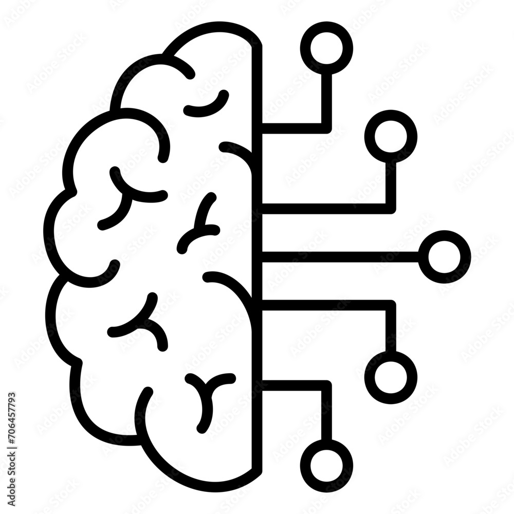 Smart technology icon with brain and electronic circuits Smart technology icon with brain and electronic circuits