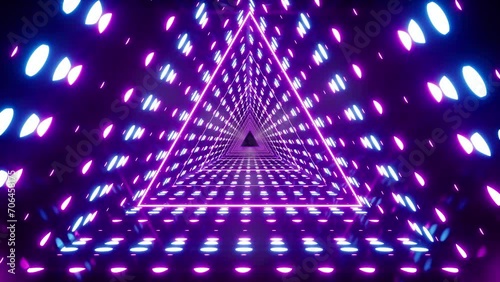 VJ Loop of Neon Lights Triangle photo