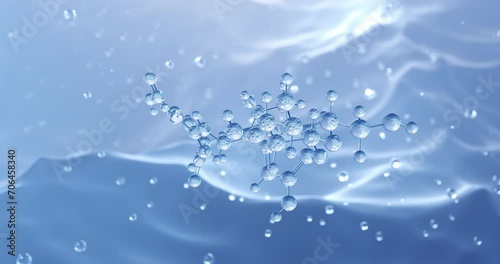 Betanin rotating molecular structure, 3d model of molecule, food dye e162, looped video photo