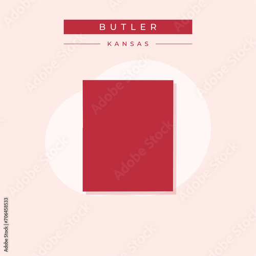 Vector illustration vector of Butler map Kansas