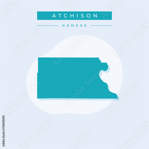 Vector illustration vector of Atchison map Kansas photo
