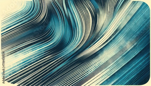 Abstract Blue and Beige Wave Patterns, Modern Art Concept