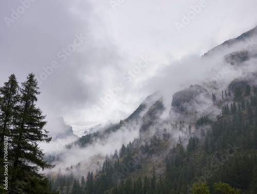 View at the mountains at Staffal on Aosta valley, Italy