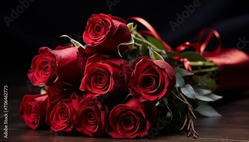 vibrant bouquet of red roses  symbolizing international womens day celebration and emotions