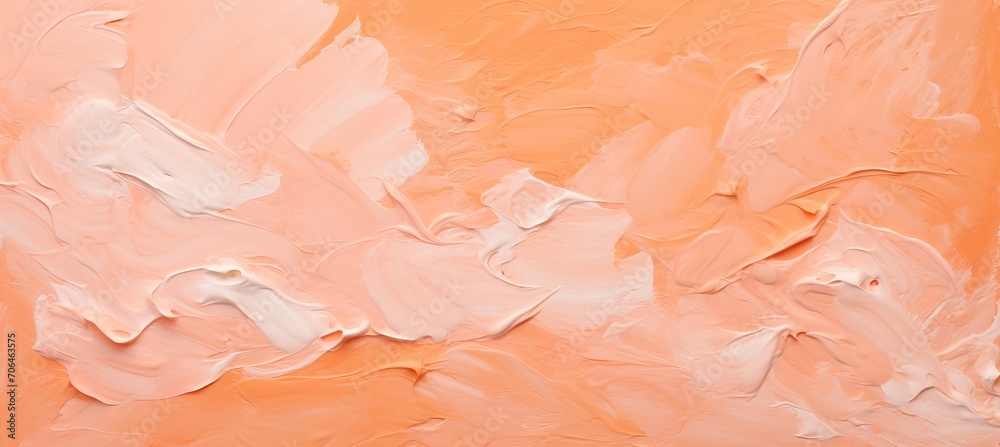 Fototapeta premium Abstract impressionistic background with vibrant pink and peach colored paint strokes
