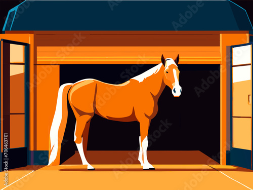 Horse in stable