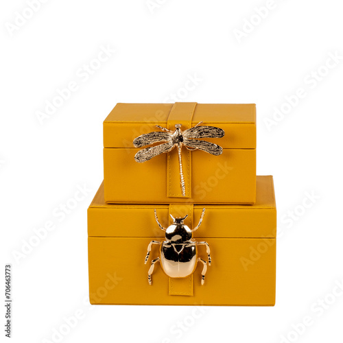 luxury design leather box isolated on white