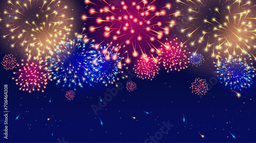 Festival fireworks at sky background