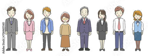 一般企業の会社員の人々