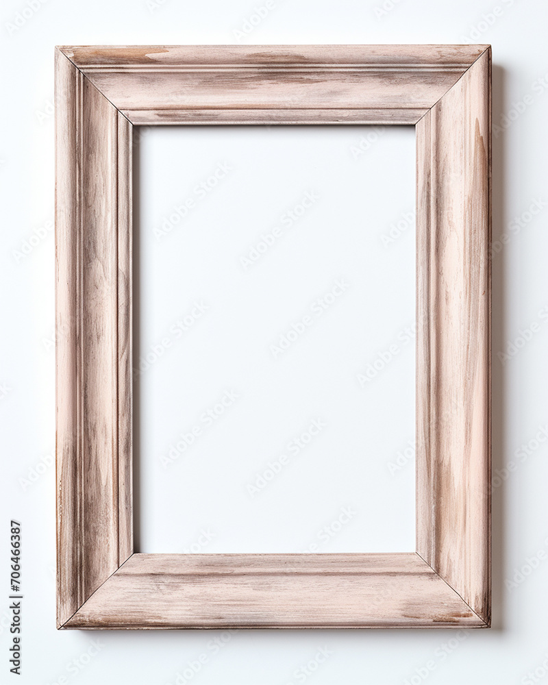 wooden picture frame mockup in wooden grey