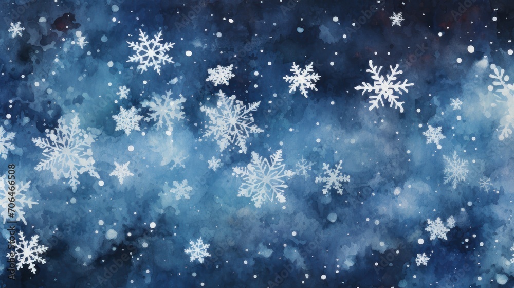 Painted background in dark blue color with snowflakes. Winter concept. Painted background in dark blue color with snowflakes. Winter concept.