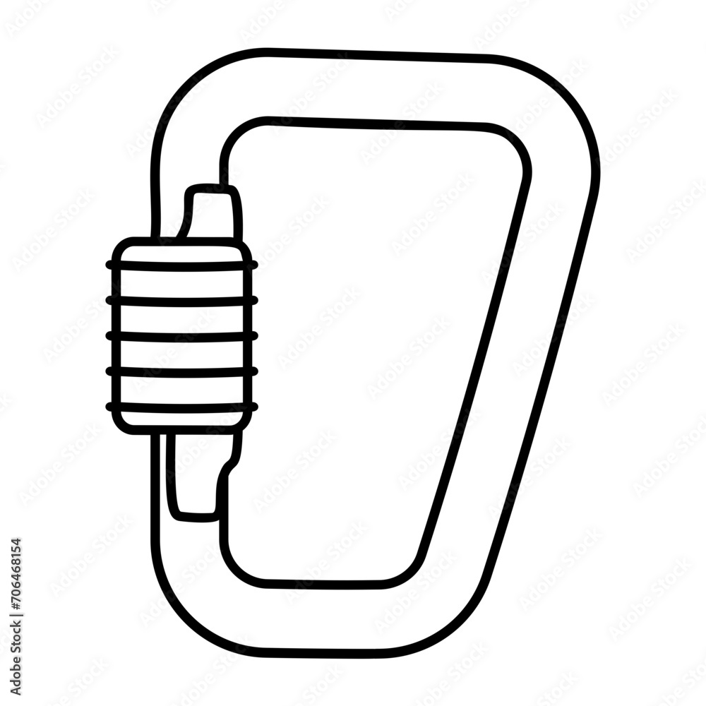 snap hook concept, climbing clips or shackle vector icon design, Camping and outdoor symbol, extreme sports equipment sign, Backpack and Adventure travel elements stock illustration snap hook concept, climbing clips or shackle vector icon design, Camping and outdoor symbol, extreme sports equipment sign, Backpack and Adventure travel elements stock illustration