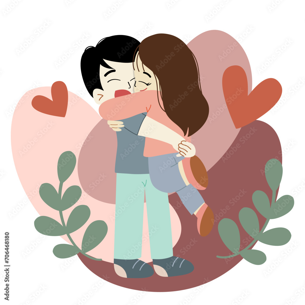Couple lovebirds valentine vector illustration Couple lovebirds valentine vector illustration