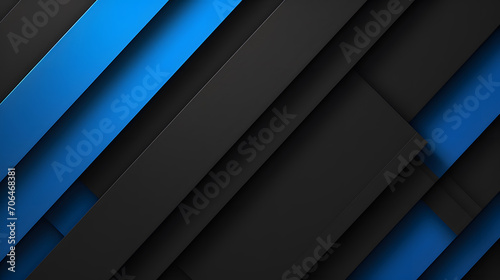 Blue black shapeless flat abstract technology business background with stripes cubes