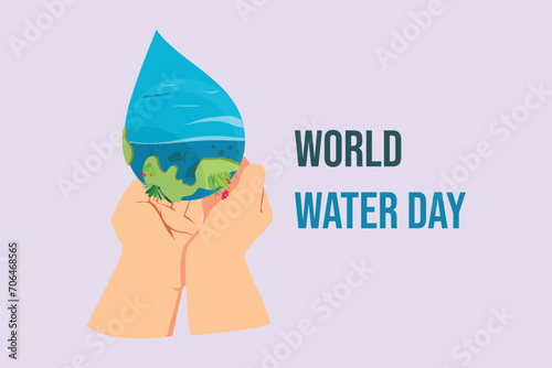 World water day concept. Colored flat vector illustration isolated.