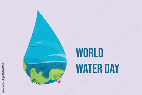 World water day concept. Colored flat vector illustration isolated.