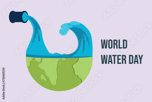 World water day concept. Colored flat vector illustration isolated.