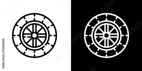 Aliment Wheel icon. Automotive Icon. Black icon. Silhouette.