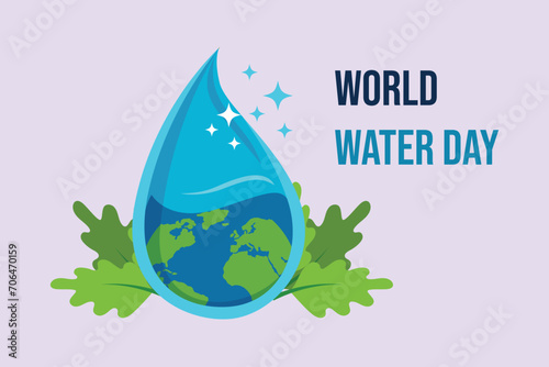 World water day concept. Colored flat vector illustration isolated.
