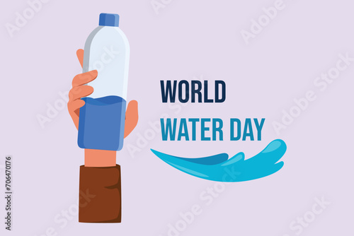 World water day concept. Colored flat vector illustration isolated.