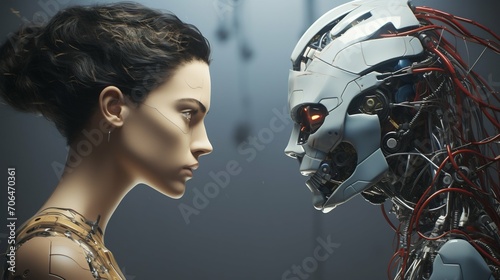 Man Versus Machine: The Duality of AI. Generative ai © Scrudje