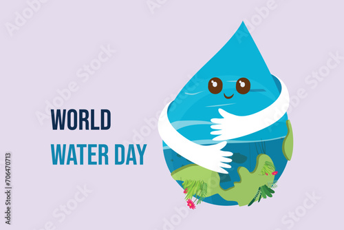 World water day concept. Colored flat vector illustration isolated.