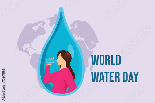 World water day concept. Colored flat vector illustration isolated.